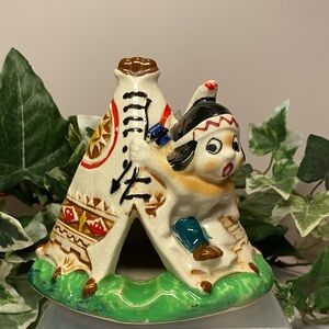 🚬Vintage 50s Ceramic Novelty Teepee Ashtray/Incense Burner